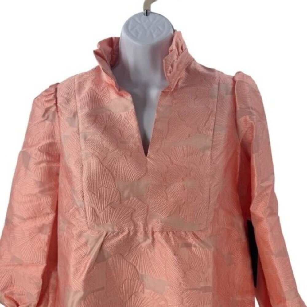 Tuckernuck NEW Bellini Fil Coupe Pink Drop Waist Long Sleeve Palmerston Dress M - Picture 6 of 12